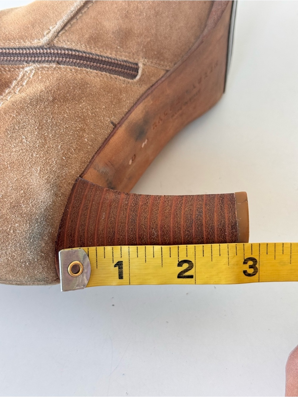 vintage 90s ralph lauren blue label tan suede tall heel boots size 8 *Flaws - Picture 15 of 15